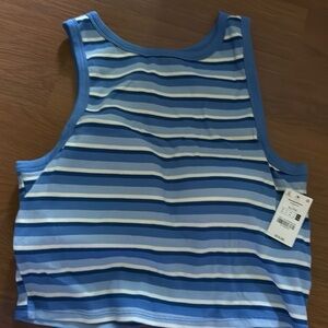 Ardene Blue Striped Crop Top